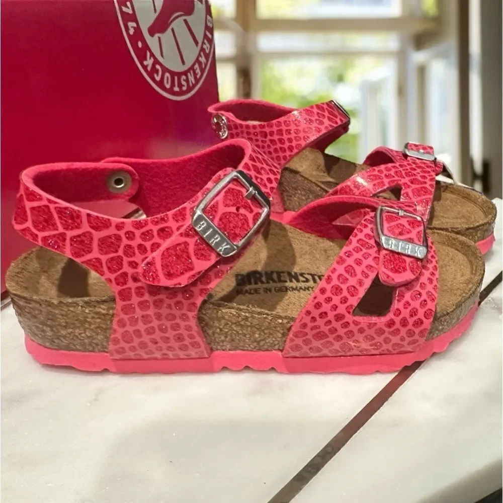 BIRKENSTOCK Toddler Kids Rio Magic Galaxy Bright Rose Pink Sandals Size 26 US 8